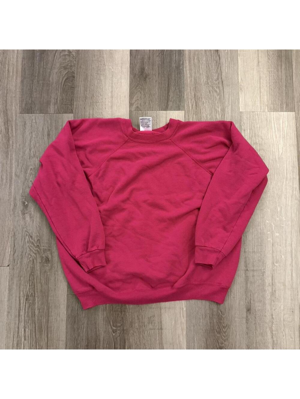 Vintage Hanes Her Way Women's XL Pink Cotton & Acrylic Crewneck Sweatshirt  #90s